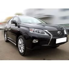 Пороги труба 60 мм с подгибами по форме короба для Lexus RX270/350/450 2012-2015