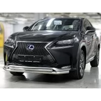 Защита передняя двойная 60-43 мм для Lexus NX300h F-Sport 2014-2017