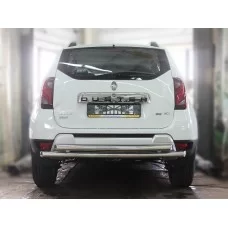 Защита заднего бампера двойная 60-53 мм без фаркопа для Renault Duster 2015-2021