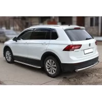 Пороги с площадкой алюминиевый лист 53 мм для Volkswagen Tiguan 2016-2024