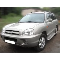 Пороги с площадкой алюминиевый лист 43 мм для Hyundai Santa Fe Classic 2000-2012