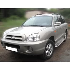Пороги с площадкой алюминиевый лист 43 мм для Hyundai Santa Fe Classic 2000-2012