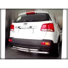 Защита заднего бампера двойная 60-53 мм для Kia Sorento 2009-2012