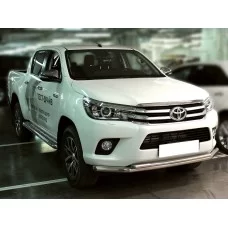 Пороги с площадкой алюминиевый лист 60 мм для Toyota Hilux 2015-2024