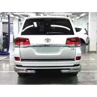 Защита задняя уголки двойные 76-43 мм для Toyota Land Cruiser 200 Executive Lounge 2018-2021