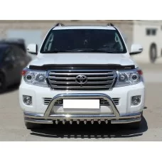Защита передняя двойная 76-60 мм с защитой картера для Toyota Land Cruiser 200 2012-2013