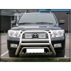 Кенгурин передний 76-60 мм с защитой картера для Toyota Land Cruiser 200 2013-2015