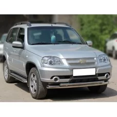 Защита передняя двойная 53-43 мм для Chevrolet Niva 2009-2020