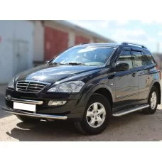 Пороги с площадкой алюминиевый лист 60 мм для Ssang Yong Kyron 2007-2015