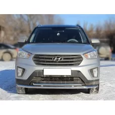 Защита передняя двойная 53-43 мм с подгибами для Hyundai Creta 2016-2021
