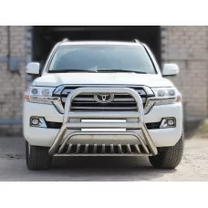 Кенгурин передний 76-60 мм с защитой картера для Toyota Land Cruiser 200 2015-2024
