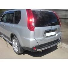 Пороги с площадкой алюминиевый лист 43 мм для Nissan X-Trail T31 2011-2015