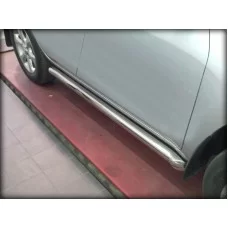 Пороги труба 76 мм с загибом для Toyota RAV-4 2006-2009