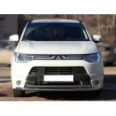 Защита передняя двойная 53-43 мм для Mitsubishi Outlander 2012-2014