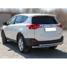 Защита заднего бампера двойная 60-53 мм для Toyota RAV-4 2013-2015