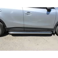 Пороги с площадкой алюминиевый лист 43 мм для Mazda CX-5 2015-2024