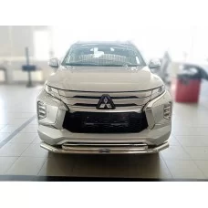 Защита передняя двойная 76-60 мм для Mitsubishi Pajero Sport 2021-2024
