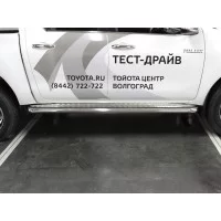 Пороги площадкой алюминиевый лист 60 мм для Toyota Hilux 2020-2024