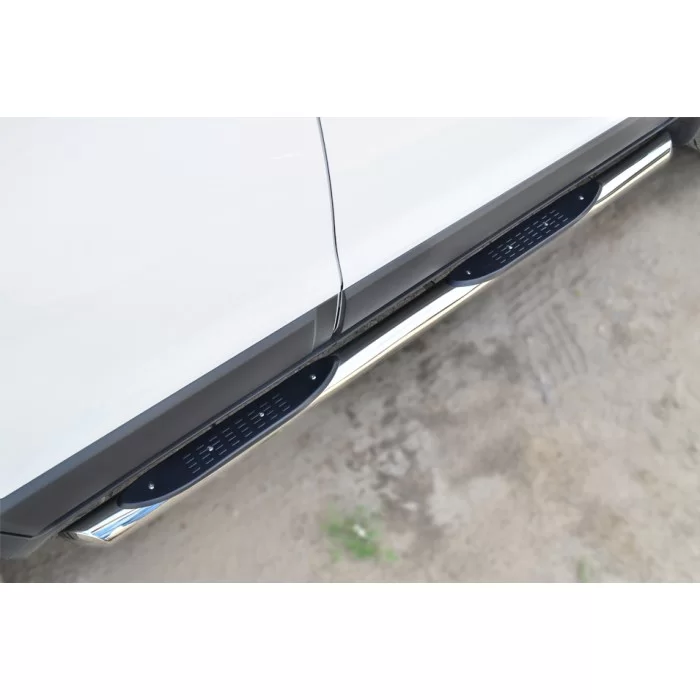 Пороги труба с накладками 76 мм вариант 1 для Honda CR-V 2010-2012 артикул HNT-000229/1