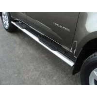 Пороги труба овальная с накладками 120-60 мм для Chevrolet TrailBlazer 2013-2016
