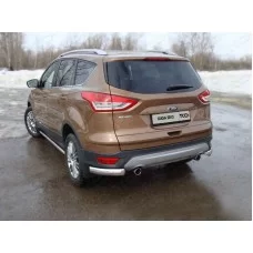 Защита задняя овальные уголки 75х42 мм для Ford Kuga 2013-2016 Защита задняя овальные уголки 75х42 мм для Ford Kuga 2013-2016