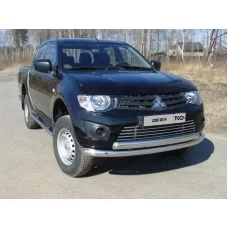 Защита передняя двойная 76-75 мм для Mitsubishi L200 2014-2015