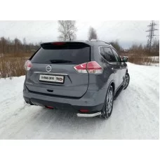 Защита заднего бампера уголки 60 мм для Nissan X-Trail 2015-2018