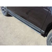 Пороги труба овальная с проступью 75х42 мм для Subaru Forester SJ 2013-2016