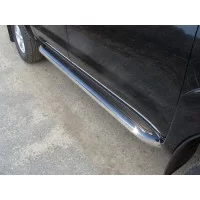 Пороги с площадкой нержавеющий лист 60 мм для Toyota Hilux 2008-2015