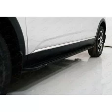 Пороги алюминиевые Slim Line Black для Renault Arkana 2019-2024