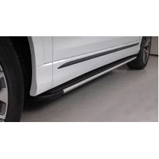 Пороги алюминиевые Slim line Silver для Audi Q8 2018-2024