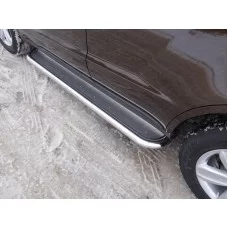 Пороги с площадкой нержавеющий лист 60 мм для Geely Emgrand X7 2018-2024