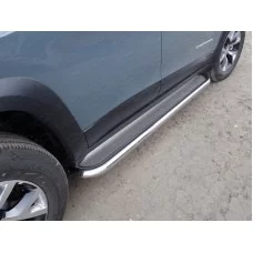 Пороги с площадкой нержавеющий лист 60 мм для Jeep Cherokee Trailhawk 2014-2024