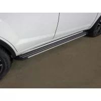 Пороги алюминиевые Slim Line Silver для Lifan X60 2016-2018