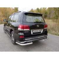 Защита заднего бампера уголки 76 мм для Lexus LX-570 Sport 2014-2024