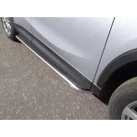 Пороги с площадкой нержавеющий лист 42 мм для Mazda CX-5 2015-2024