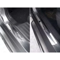Накладки на пороги зеркальный лист надпись X-TRAIL для Nissan X-Trail 2015-2018