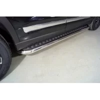 Пороги с площадкой алюминиевый лист 60 мм для Chery Tiggo 8 Pro 2021-2024