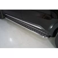 Пороги с площадкой алюминиевый лист 42 мм для Kia Sorento 2020-2024