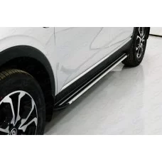 Пороги алюминиевые Slim Line Silver для Renault Arkana 2019-2024