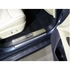 Накладки на пластиковые пороги лист шлифованный надпись QX60 для Infiniti QX60 2014-2020