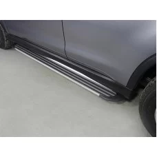 Пороги алюминиевые Slim Line Silver для Mitsubishi ASX 2017-2022