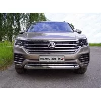 Защита передняя овальная 75х42 мм для Volkswagen Touareg 2018-2024