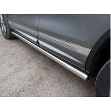 Пороги труба 76 мм для Volkswagen Touareg R-Line 2014-2017