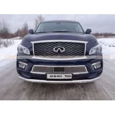 Защита переднего бампера с ДХО 76 мм для Infiniti QX80 2014-2018