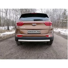 Защита заднего бампера овальная 75х42 мм для Kia Sportage 2016-2018