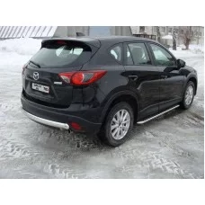 Защита заднего бампера овальная 75х42 мм для Mazda CX-5 2011-2015