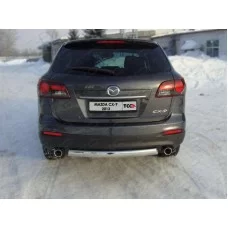 Защита заднего бампера овальная 75х42 мм для Mazda CX-9 2012-2016