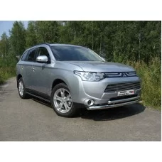 Накладка решётки радиатора верхняя 12 мм для Mitsubishi Outlander 2012-2014