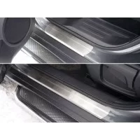 Накладки на пороги шлифованный лист надпись X-TRAIL для Nissan X-Trail 2015-2018
